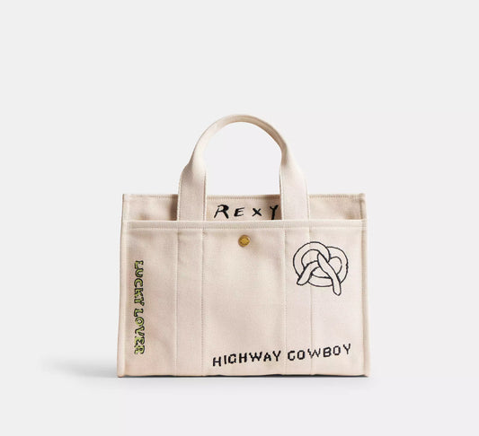 Cargo Tote Bag With Sketch Print