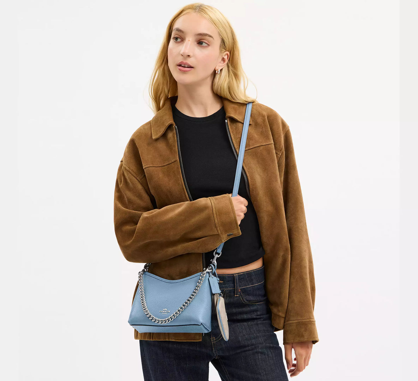 Laurel Small Shoulder Bag With Mirror Charm And Pouch