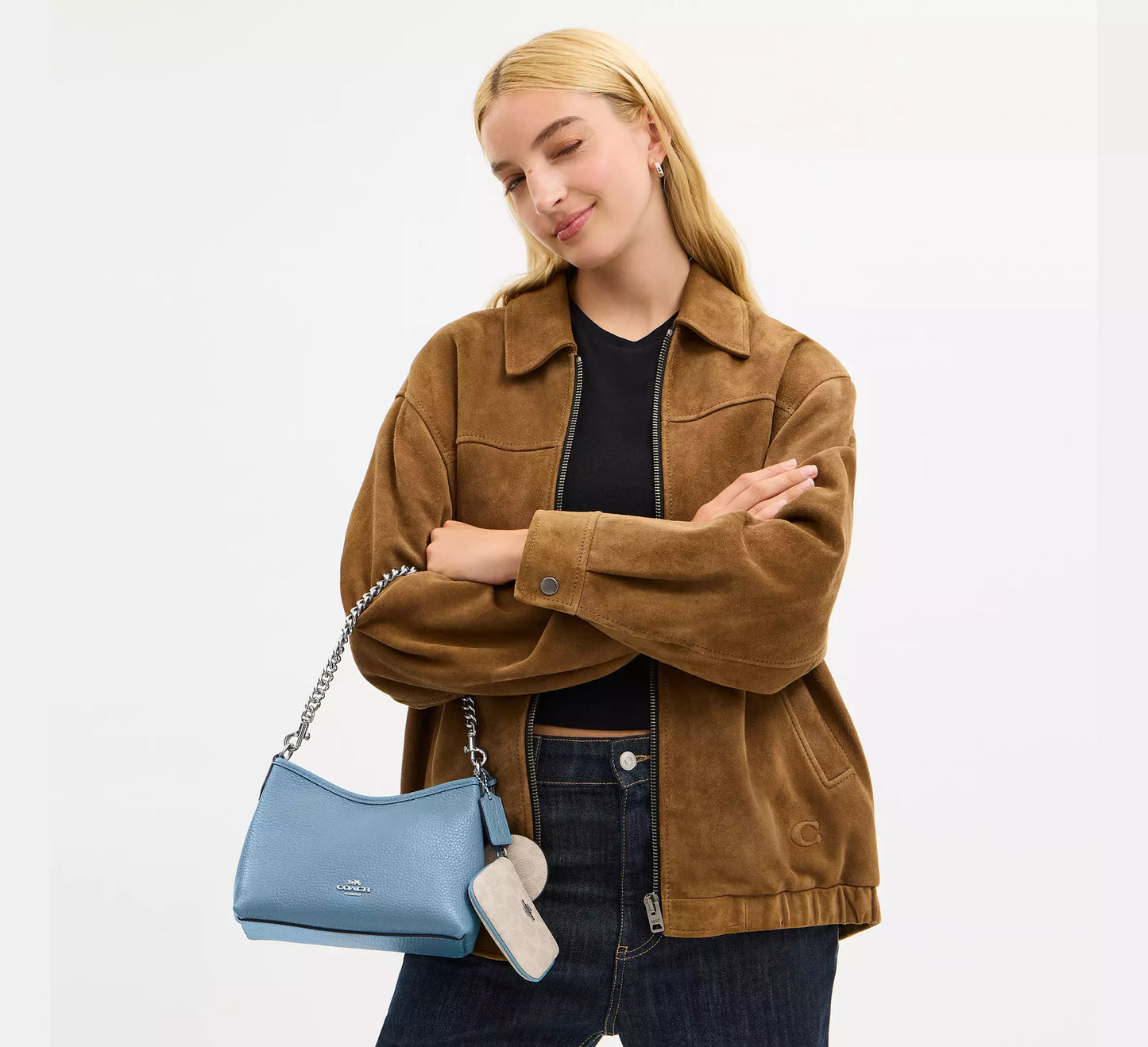 Laurel Small Shoulder Bag With Mirror Charm And Pouch