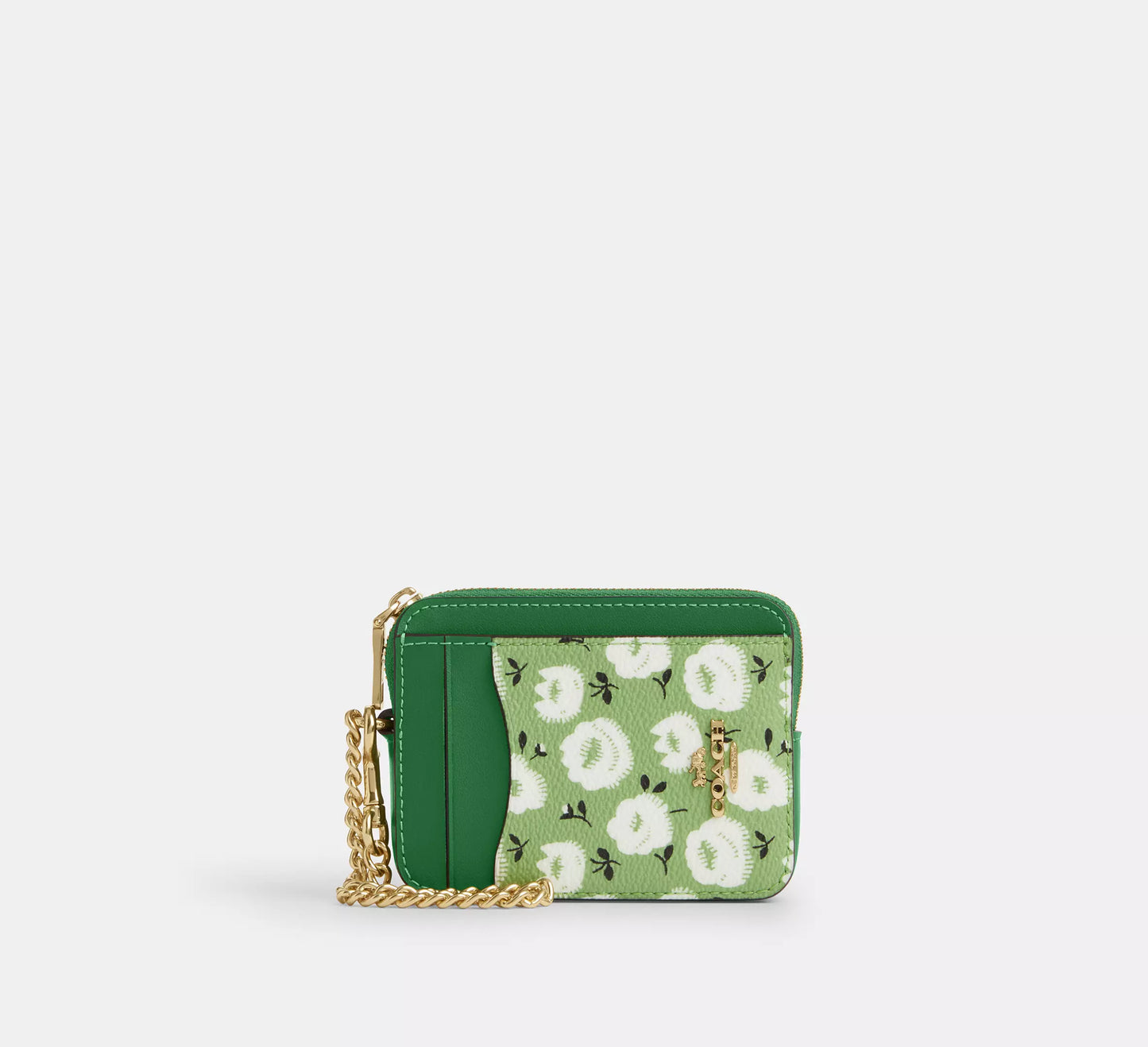Zip Card Case With Floral Print