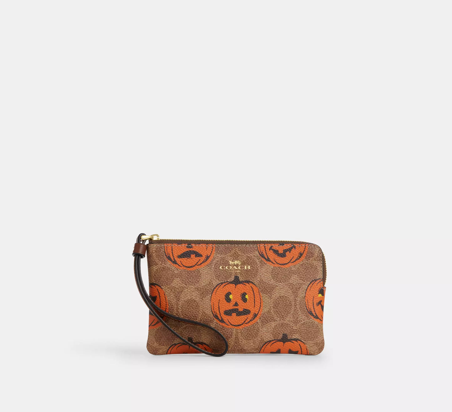 Wristlet In Signature Canvas With Halloween Print
