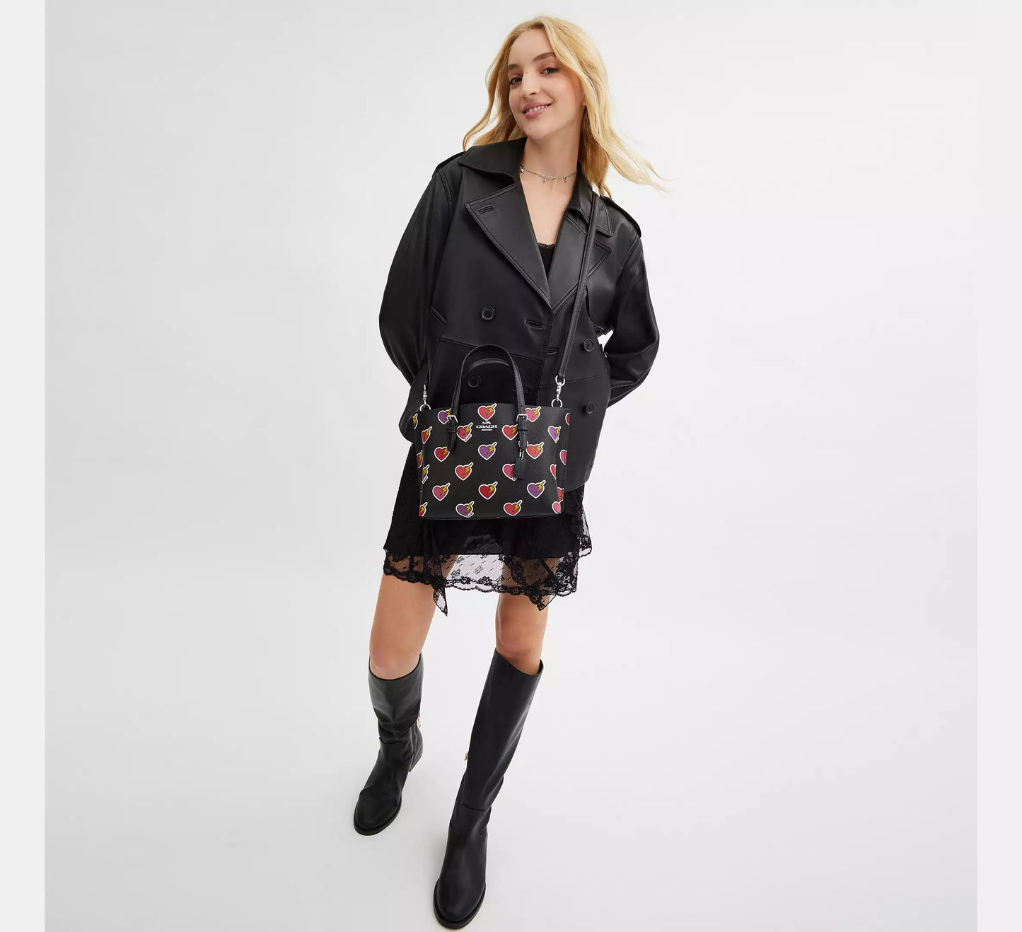 Mollie Tote Bag 25 With Heart Bolt Print