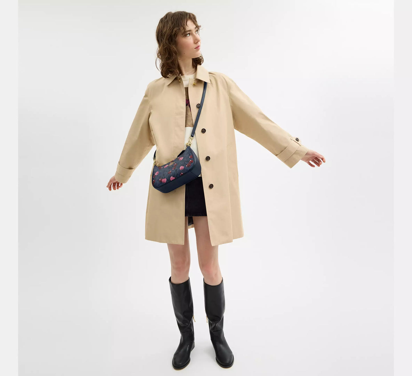 Teri Shoulder Bag In Signature Canvas With Cherry Print