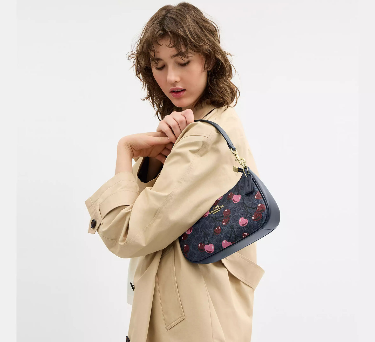 Teri Shoulder Bag In Signature Canvas With Cherry Print